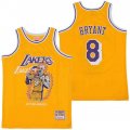 Lakers #8 Kobe Bryant Yellow Hardwood Classics Skull Edition Jersey
