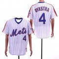 Mets #4 Lenny Dykstra White 25th Anniversary Throwback Jersey