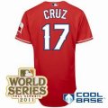 2011 world series mlb texans rangers #17 Nelson Cruz red[Cool Base]