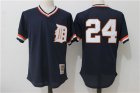 Tigers #24 Miguel Cabrera Navy Cooperstown Collection Mesh Batting Practice Jersey