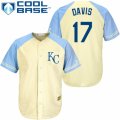 Men's Majestic Kansas City Royals #17 Wade Davis Authentic Cream Exclusive Vintage Cool Base MLB Jersey