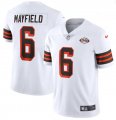 Nike Browns #6 Baker Mayfield White 1946 Collection Alternate Vapor Limited Jersey