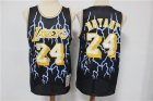 Lakers #24 Kobe Bryant Black Hardwood Classics Lightning Limited Edition Jersey