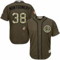 Mens Majestic Chicago Cubs #38 Mike Montgomery Replica Green Salute to Service MLB Jersey