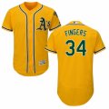 Men's Majestic Oakland Athletics #34 Rollie Fingers Gold Flexbase Authentic Collection MLB Jersey