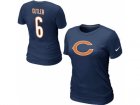 Women Nike Chicago Bears #6 Jay Cutler Name & Number T-Shirt Blue