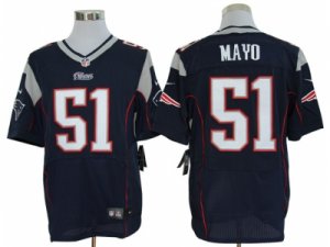Nike NFL New England Patriots #51 Jerod Mayo Blue Jerseys(Elite)
