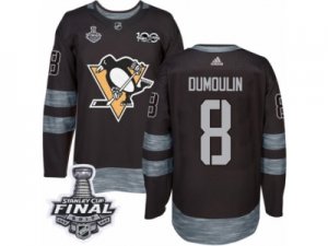 Mens Adidas Pittsburgh Penguins #8 Brian Dumoulin Premier Black 1917-2017 100th Anniversary 2017 Stanley Cup Final NHL Jersey
