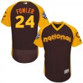 Mens Majestic Chicago Cubs #24 Dexter Fowler Brown 2016 All-Star National League BP Authentic Collection Flex Base MLB Jersey