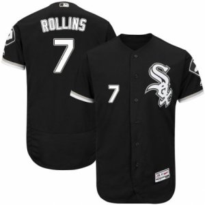 Men\'s Majestic Chicago White Sox #7 Jimmy Rollins Black Flexbase Authentic Collection MLB Jersey