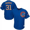 Chicago Cubs #31 Greg Maddux Blue World Series Champions Gold Program Cool Base Jersey