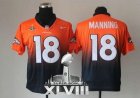 Nike Denver Broncos #18 Peyton Manning Orange-Navy Blue Super Bowl XLVIII NFL Elite Fadeaway Fashion Jersey
