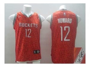 nba jerseys houston rockets #12 howard red leopard print[signature]