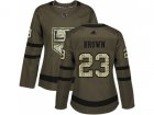 Women Adidas Los Angeles Kings #23 Dustin Brown Green Salute to Service Stitched NHL Jersey