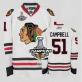 nhl jerseys chicago blackhawks #51 brian campbell white[2013 Stanley cup champions]