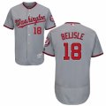 Mens Majestic Washington Nationals #18 Matt Belisle Grey Flexbase Authentic Collection MLB Jersey