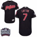 Mens Majestic Cleveland Indians #7 Kenny Lofton Navy Blue 2016 World Series Bound Flexbase Authentic Collection MLB Jersey