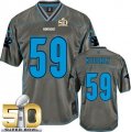 Nike Carolina Panthers #59 Luke Kuechly Grey Super Bowl 50 Men Stitched NFL Elite Vapor Jersey