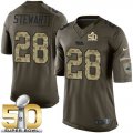 Nike Carolina Panthers #28 Jonathan Stewart Green Super Bowl 50 Men's Stitched NFL Limited Salute to Service Jersey