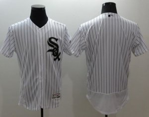 Chicago White Sox Blank White(Black Strip) Flexbase Authentic Collection Stitched Baseball Jersey