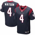 Mens Nike Houston Texans #4 Deshaun Watson Elite Navy Blue Team Color NFL Jersey
