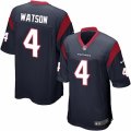Mens Nike Houston Texans #4 Deshaun Watson Game Navy Blue Team Color NFL Jersey