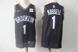 Nets # 1 D\'Angelo Russell Black City Edition Nike Swingman Jersey