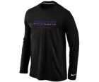 Nike San Diego Charger Authentic font Long Sleeve T-Shirt Black