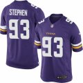 Mens Nike Minnesota Vikings #93 Shamar Stephen Limited Purple Team Color NFL Jersey