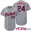 Men Detroit Tigers #24 Miguel Cabrera Gray Stars & Stripes 2016 Independence Day Flex Base Jersey