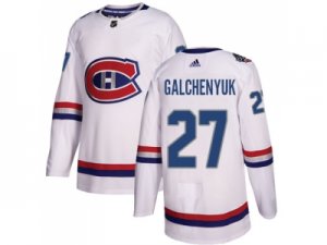 Men Adidas Montreal Canadiens #27 Alex Galchenyuk White Authentic 2017 100 Classic Stitched NHL Jersey