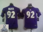 2013 Super Bowl XLVII Youth NEW NFL Baltimore Ravens 92 Haloti Ngata Purple Jerseys(Youth NEW jerseys)