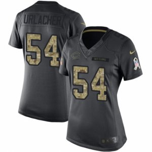 Womens Nike Chicago Bears #54 Brian Urlacher Limited Black 2016 Salute to Service NFL Jersey