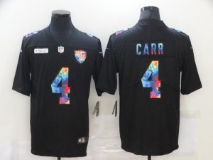 Nike Raiders #4 Derek Carr Black Vapor Untouchable Rainbow Limited Jersey