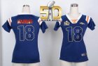 Women Nike Broncos #18 Peyton Manning Navy Blue Super Bowl 50 Draft Him Shimmer Jersey