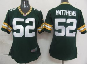 Women Nike Green Bay Packers #52 Matthews green Jersey