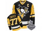 Mens CCM Pittsburgh Penguins #77 Paul Coffey Authentic Black Throwback 2017 Stanley Cup Final NHL Jersey