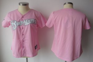 MLB Women Jerseys Milwaukee Brewers blank Pink