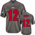 Youth Nike New England Patriots #12 Tom Brady Elite Grey Vapor NFL Jersey