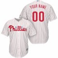 Womens Majestic Philadelphia Phillies Customized Replica White Red Strip Home Cool Base MLB Jersey
