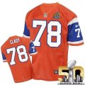Nike Denver Broncos #78 Ryan Clady Orange Throwback Super Bowl 50 Men Stitched NFL Elite Jersey