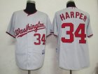 MLB Washington Nationals #34 Harper Grey
