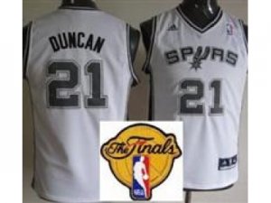 Youth San Antonio Spurs #21 Tim Duncan white(Revolution 30 Swingman 2013 Finals Patch)