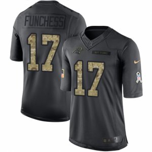 Mens Nike Carolina Panthers #17 Devin Funchess Limited Black 2016 Salute to Service NFL Jersey