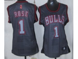 women nba chicago bulls #1 rose black-grey[2012]
