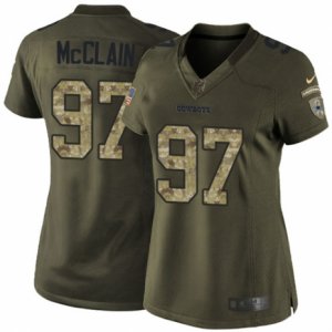 Women\'s Nike Dallas Cowboys #97 Terrell McClain Limited Green Salute to Service NFL Jersey
