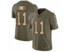 Men Nike Atlanta Falcons #11 Julio Jones Limited Olive Gold 2017 Salute to Service NFL Jersey