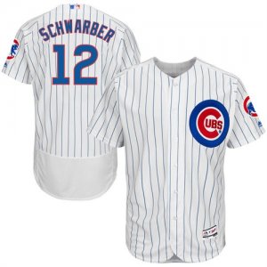 2016 Men Chicago Cubs #12 Kyle Schwarber Majestic White Flexbase Authentic Collection Jersey
