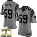 Nike Carolina Panthers #59 Luke Kuechly Gray Super Bowl 50 Men's Stitched NFL Limited Gridiron Gray Jersey