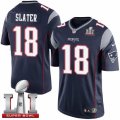 Youth Nike New England Patriots #18 Matthew Slater Elite Navy Blue Team Color Super Bowl LI 51 NFL Jersey